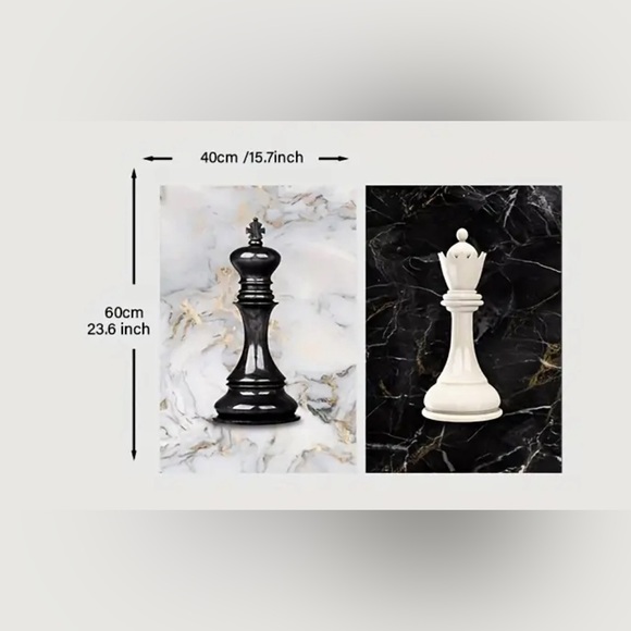 New 2pcs Chess King Canvas Print - Picture 2 of 6